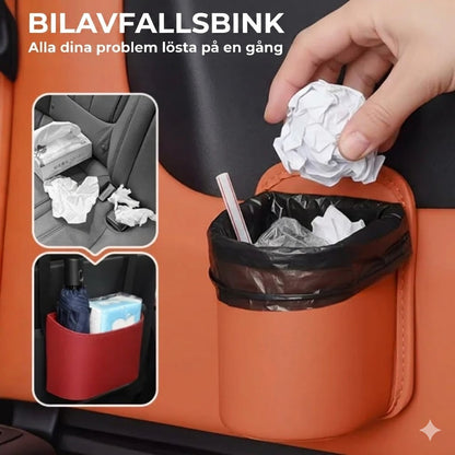 2-i-1 mugghållare i äkta läder för bilen