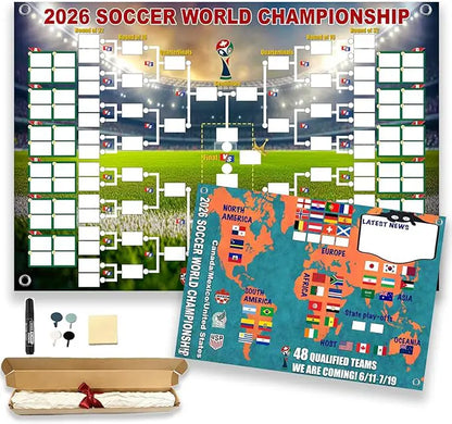 Matchprogramsplakat för VM 2026 — fyll i tabellen, lägg dina spel, följ hela turneringen.