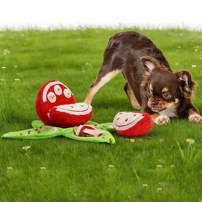Interaktiv sniff leksak för hund – pedagogisk frukt plysch med dolda fack