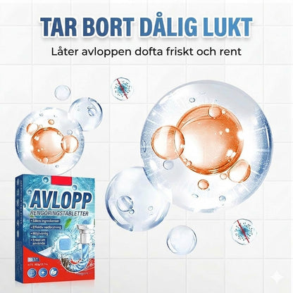 🚽 Tabletter för snabb avloppsrensning – lämpliga för kök, badrum och avlopp.