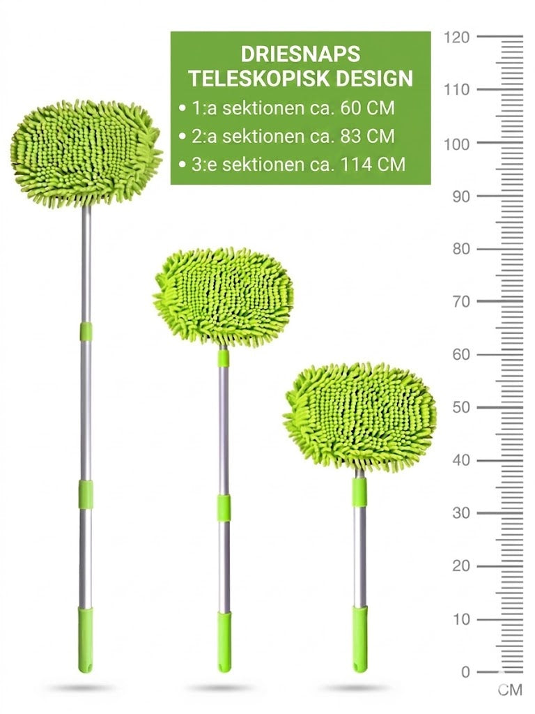 Teleskopisk biltvättsmopp