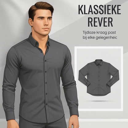 Effen Herenoverhemd met Lange Mouwen
