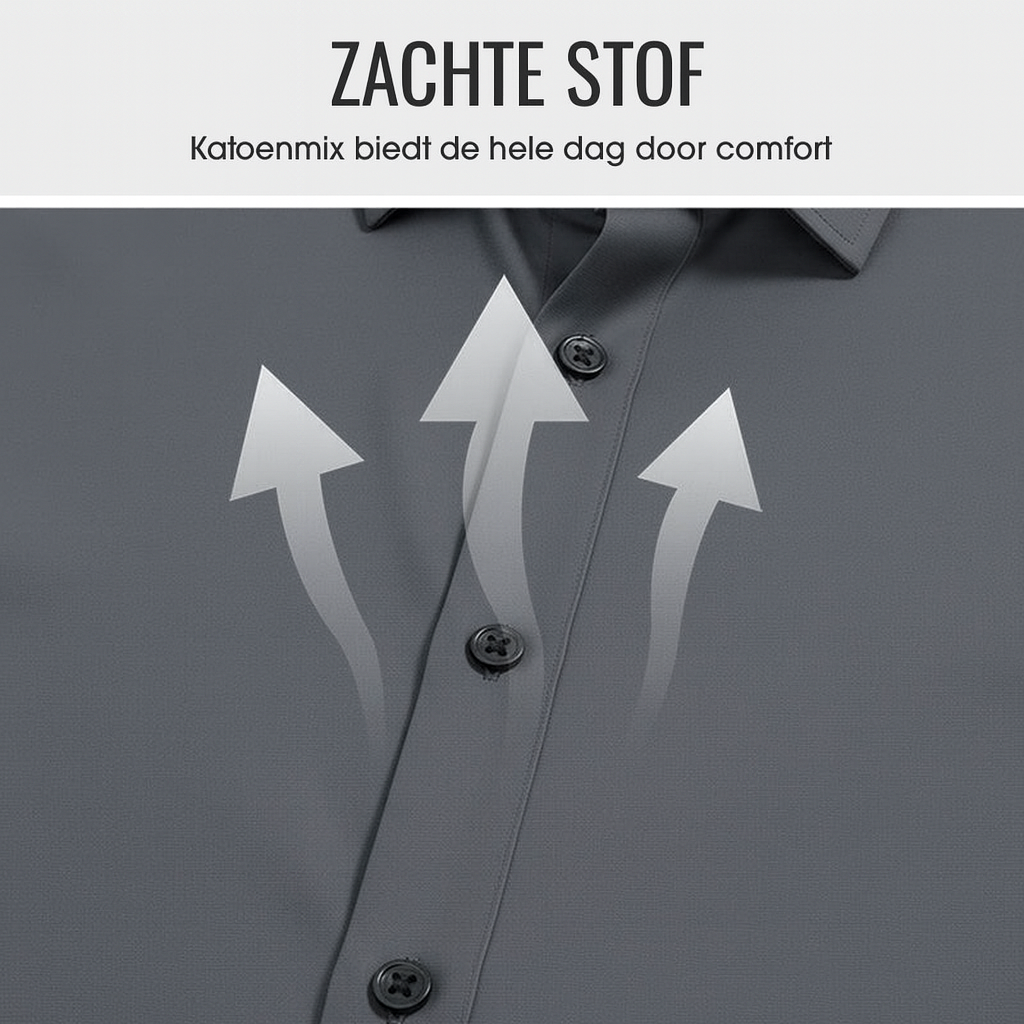 Effen Herenoverhemd met Lange Mouwen