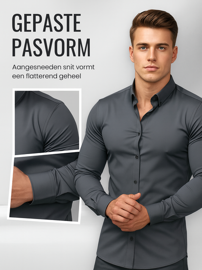 Effen Herenoverhemd met Lange Mouwen