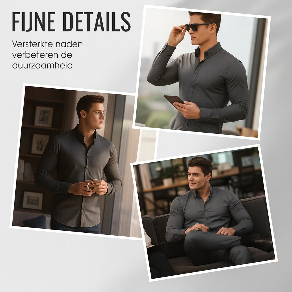 Effen Herenoverhemd met Lange Mouwen