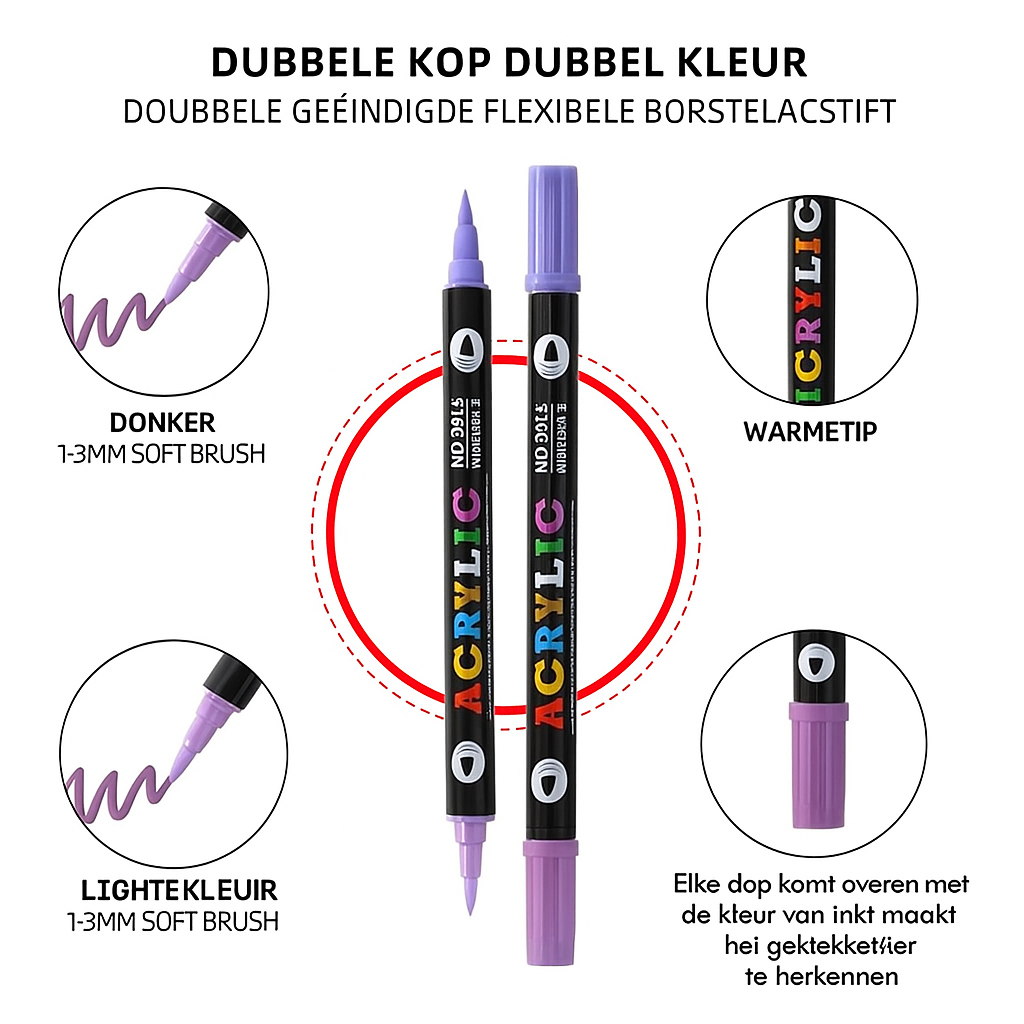 Acrylverf Markers met Dubbele Punt