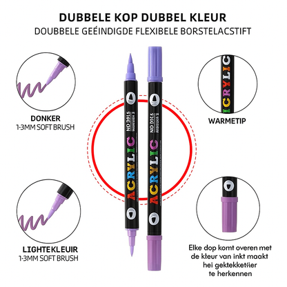 Acrylverf Markers met Dubbele Punt