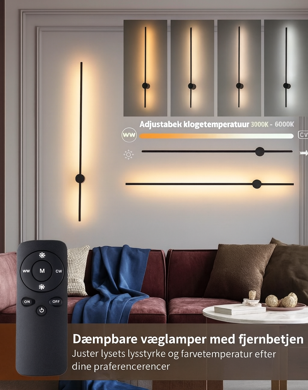 Trådløs Væglampe med Moderne Design