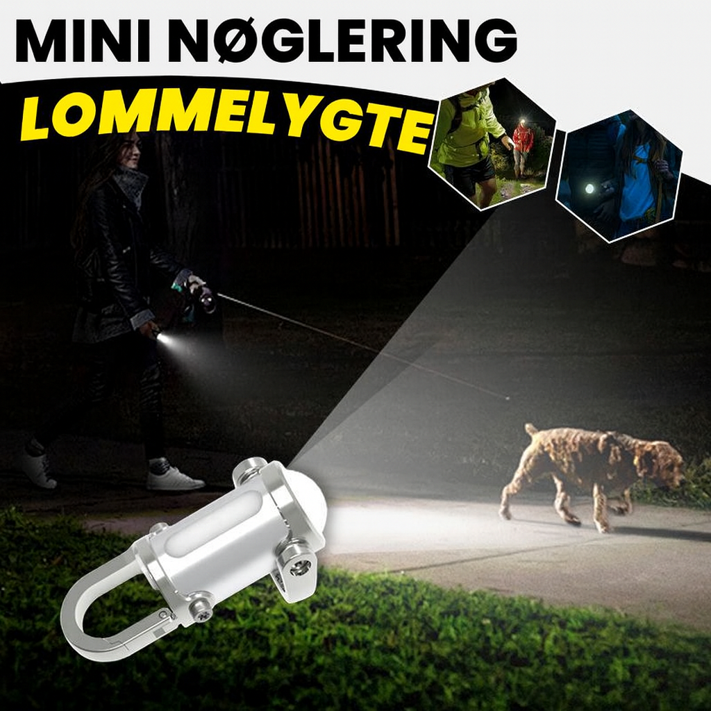 1200LM Mini Nøgleringslygte – Super Klar & Vandtæt