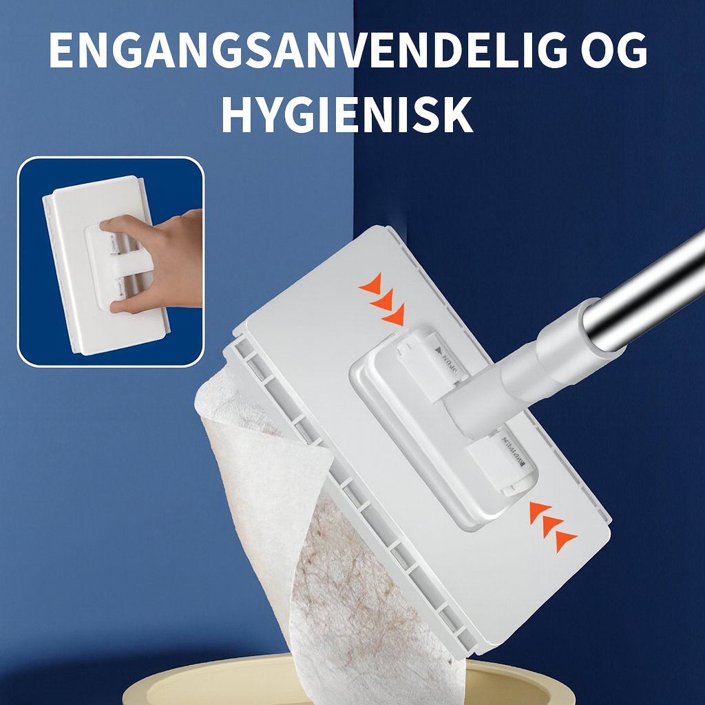 Engangs Støvmoppe med 4 genanvendelige klude
