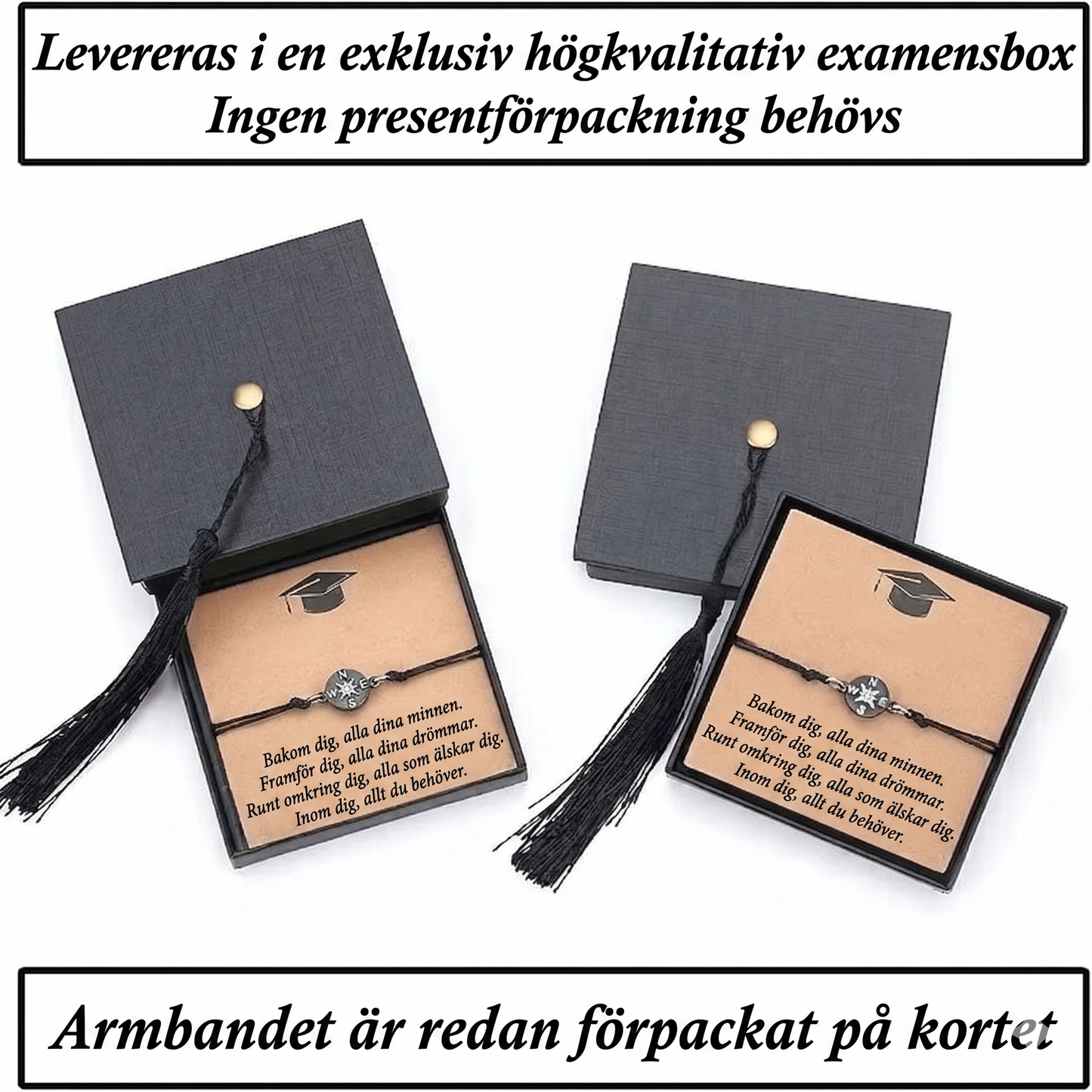 En meningsfull examenspresent – ett justerbart armband med ett vackert budskap.