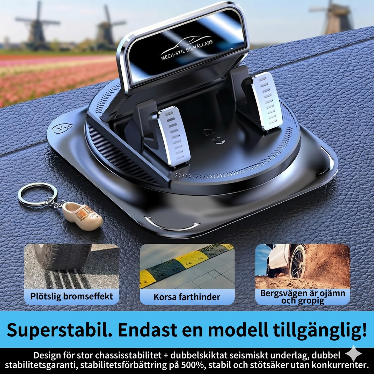 360° roterbar mobilhållare för bil