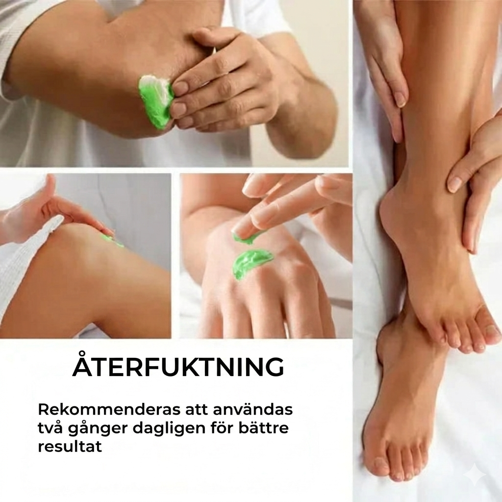 Återfuktande fotkräm med teträdolja och aloe vera – speciellt utvecklad för torra fötter