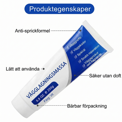 Vitt väggspackel – 250 g – För reparation av hål och sprickor