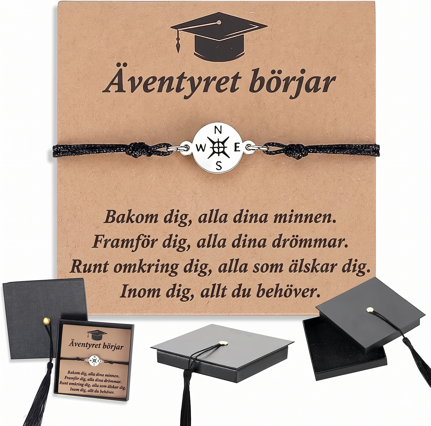 En meningsfull examenspresent – ett justerbart armband med ett vackert budskap.