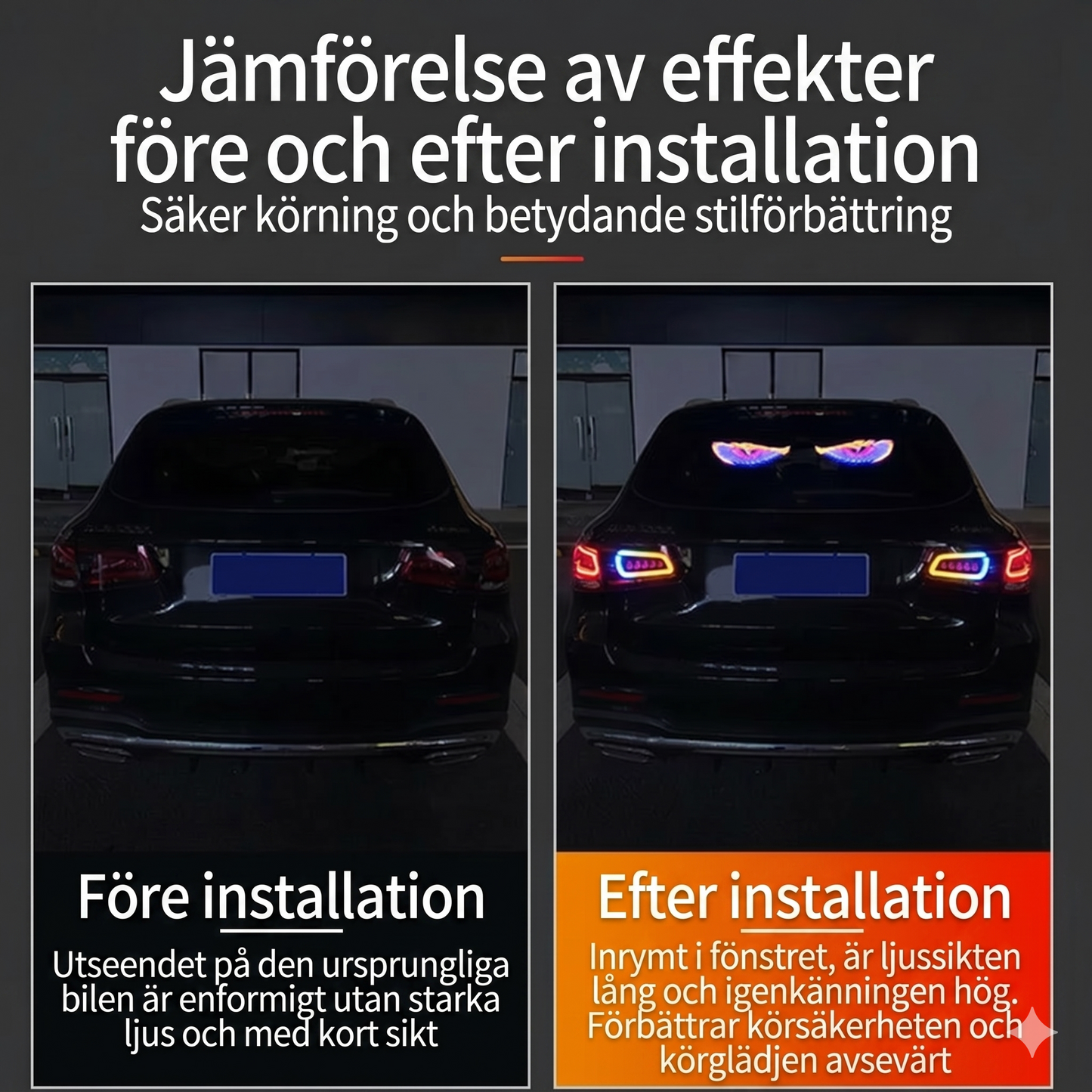 LED Devil Eyes för bilens vindruta