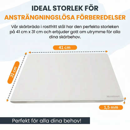 Skärbräda i rostfritt stål för köksbänken