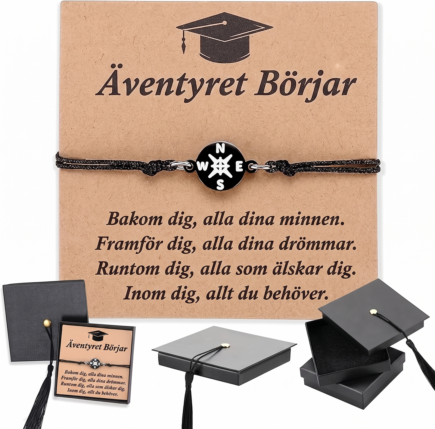 En meningsfull examenspresent – ett justerbart armband med ett vackert budskap.
