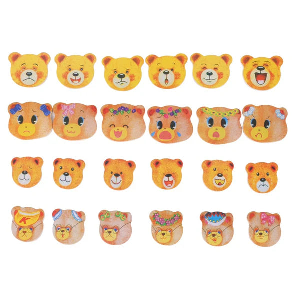 Träpussel med utklädningsbjörn – pussellåda med förvaringsbox (pedagogisk leksak)