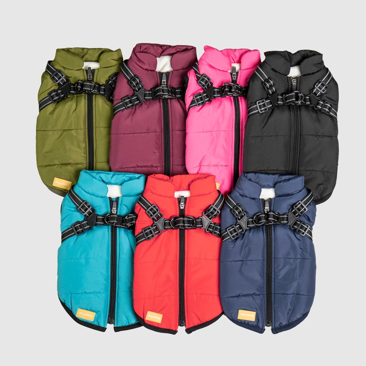 DoggyKings™ hundjacka med integrerad sele – vattentät och varm (3-i-1-design)