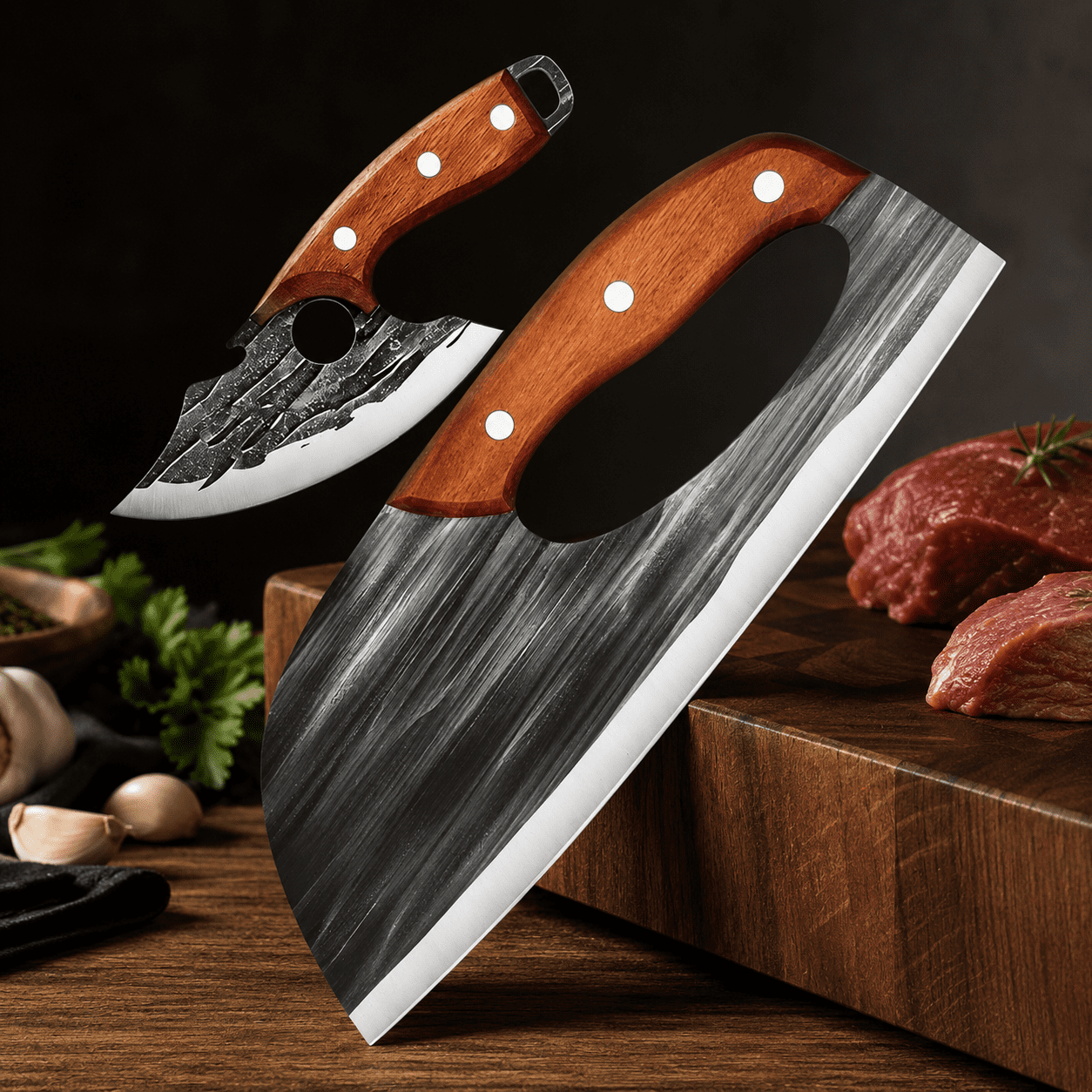 🔪 Premium köttknivset (2-delar) – Extremt vassa, perfekt för BBQ, grillning och matlagning.