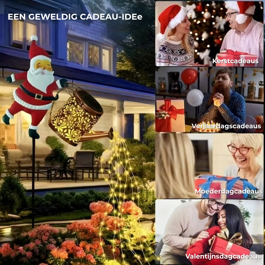 Solar Gieter Lantaarn met Kerstman Design
