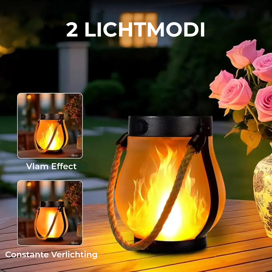 Solar Lantaarn met Vlameffect