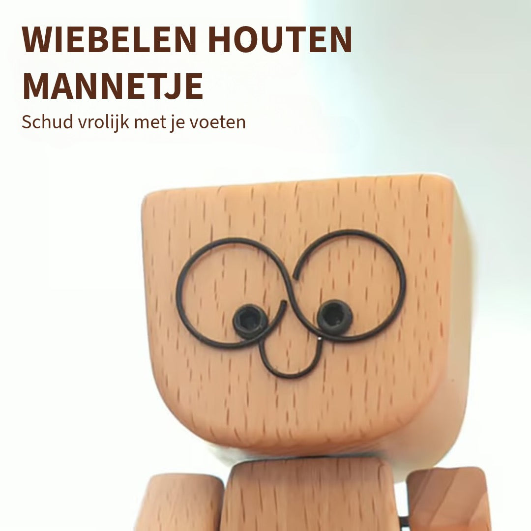Charmant Houten figuur - 12 Gezichtsuitdrukkingen