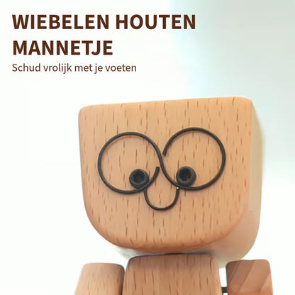 Charmant Houten figuur - 12 Gezichtsuitdrukkingen