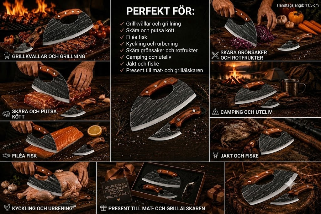 🔪 Premium köttknivset (2-delar) – Extremt vassa, perfekt för BBQ, grillning och matlagning.