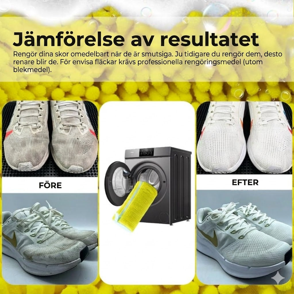 Tvättpåse i mikrofiber för skor – mjuk och effektiv – optimalt skydd för skor och tvättmaskin