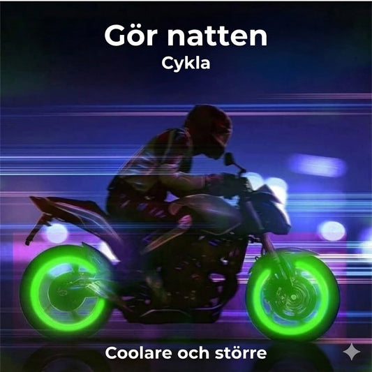 Självlysande ventillock – Lysande – Passar cyklar, bilar och motorcyklar