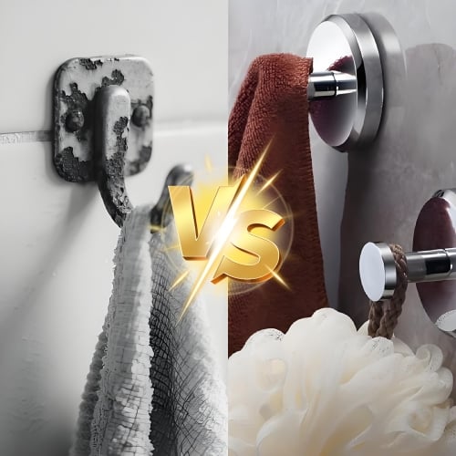 [2-pack] Kraftfulla sugkoppskrokar – Självhäftande väggkrokar utan borrning