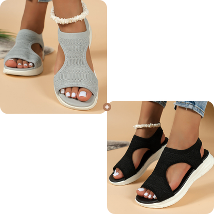 Bekväma och andningsbara platta sandaler