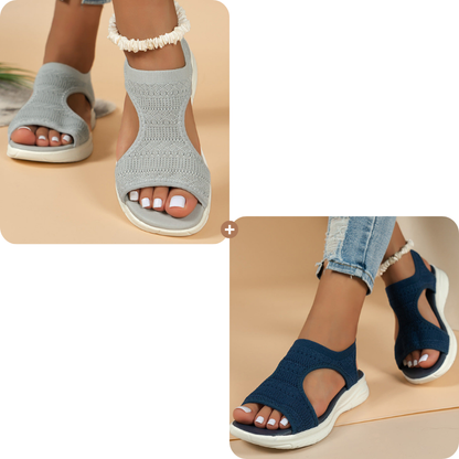 Bekväma och andningsbara platta sandaler
