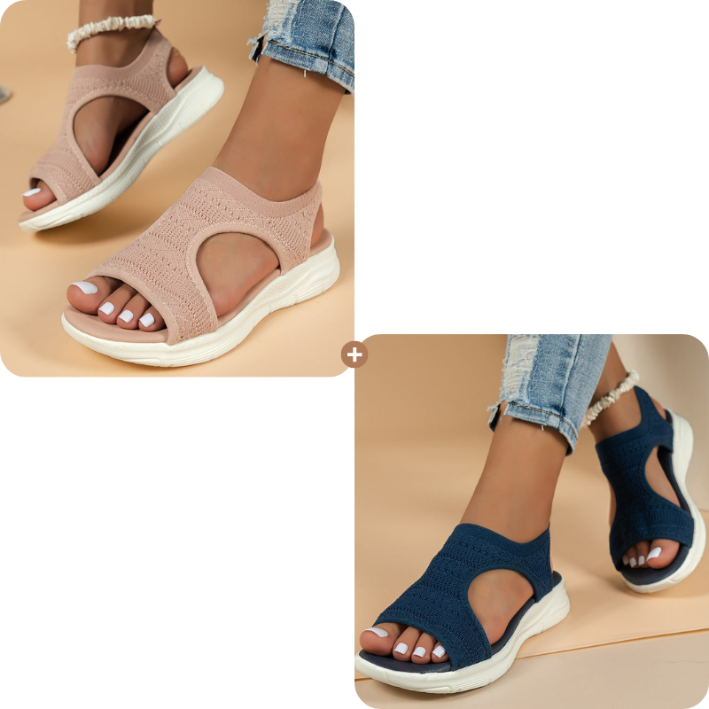 Bekväma och andningsbara platta sandaler