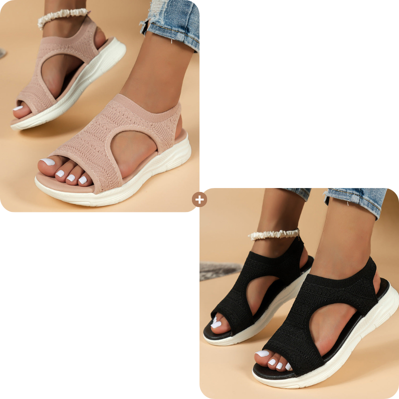 Bekväma och andningsbara platta sandaler
