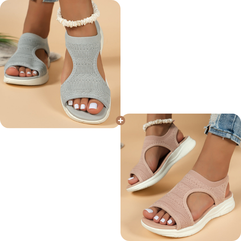 Bekväma och andningsbara platta sandaler