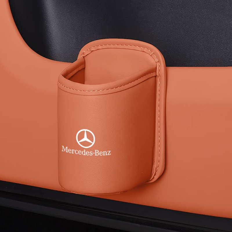 Läderhållare för take away-kaffe – portabel mugghållare med klämma