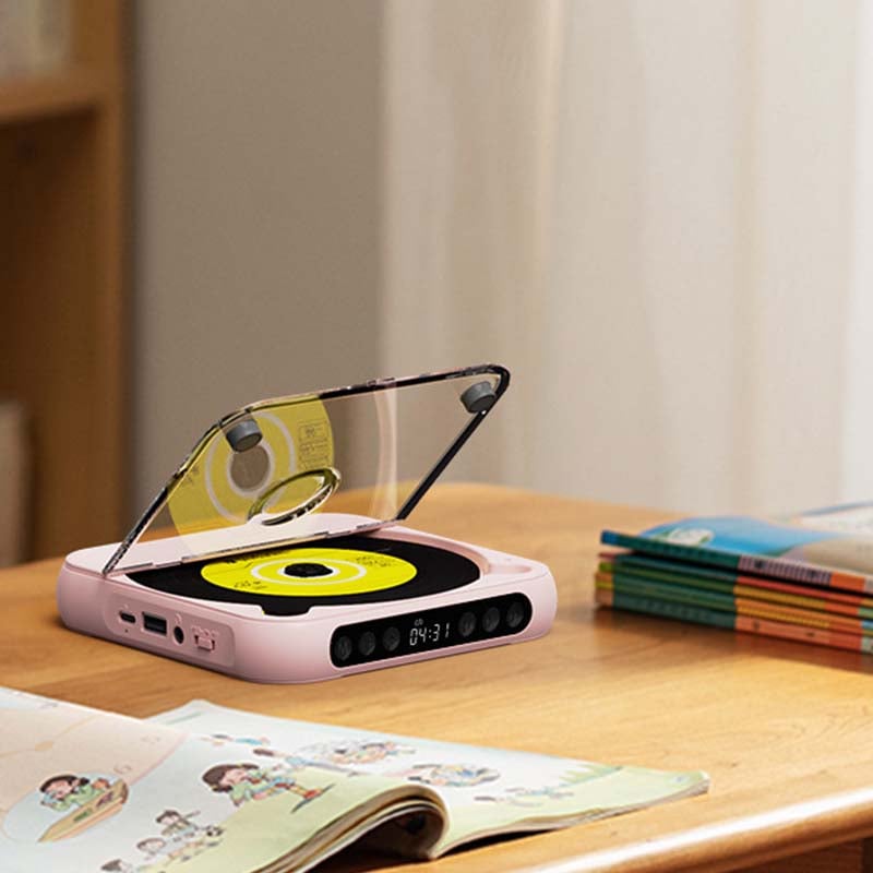 Bärbar CD-spelare med Bluetooth – uppladdningsbar Discman för bilen och på språng (Anti-Shock)