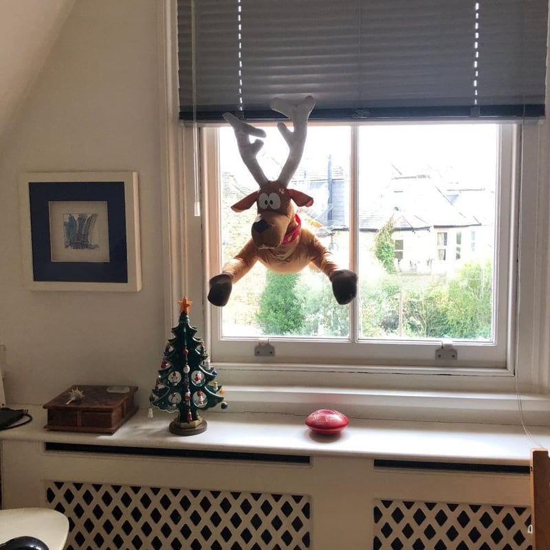 Grappige 'Oeps!' Kerstman & Rendier Decoratie