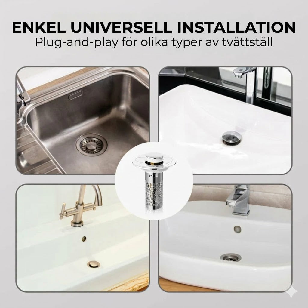 Universell pop-up-propp för handfat