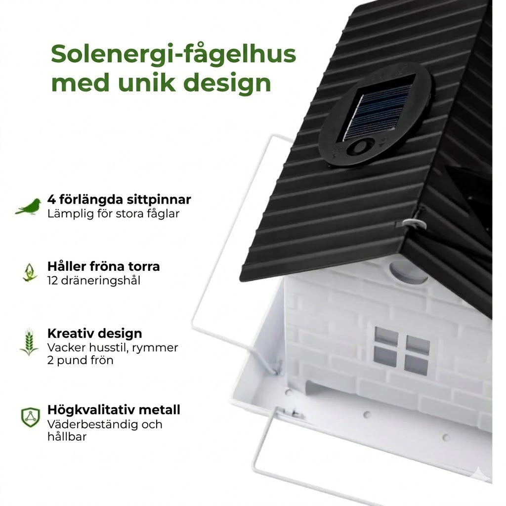 🕊️ Soldrivet fågelhus – automatisk belysning