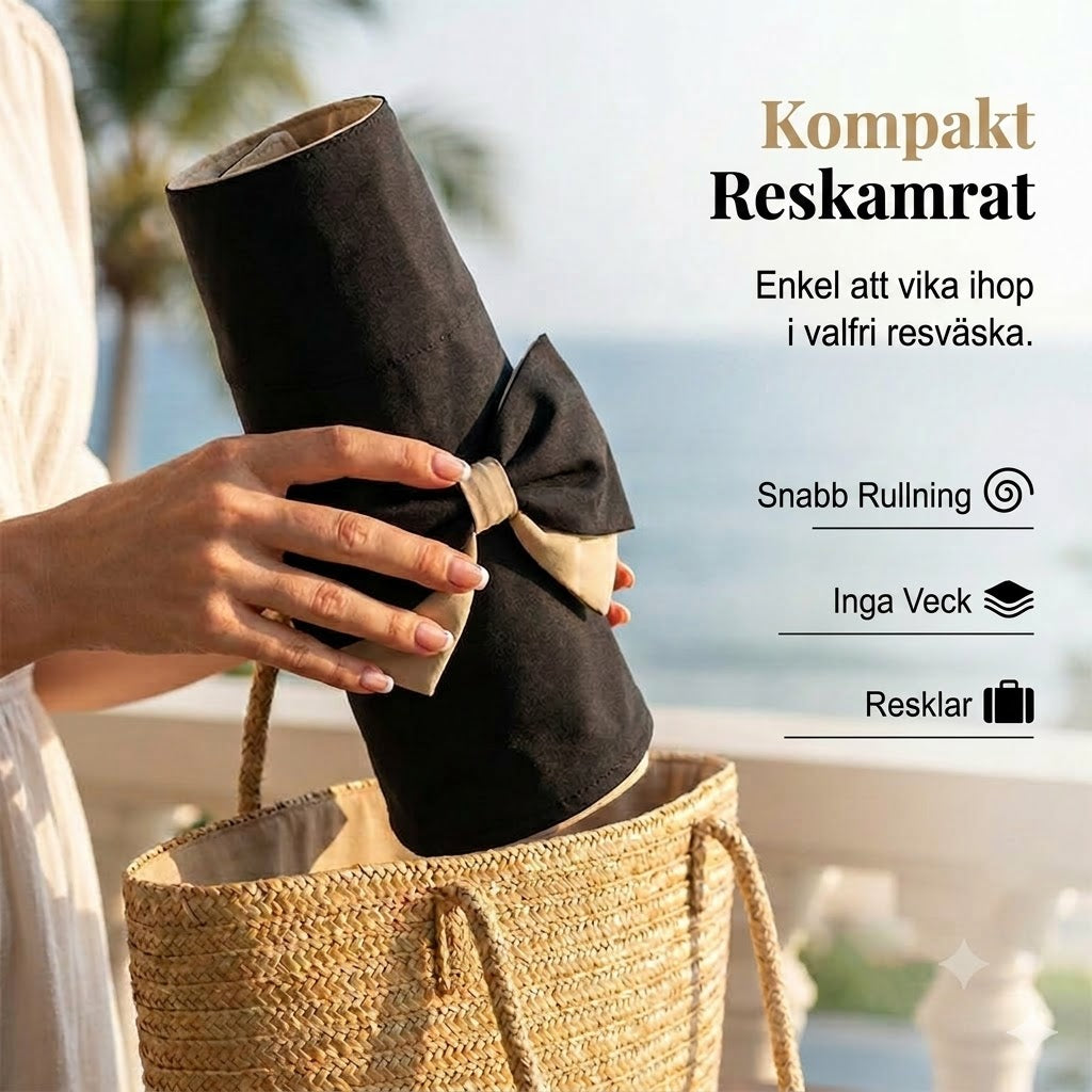 🎀 Bredbrättad solhatt med rosett för dam – vikbar