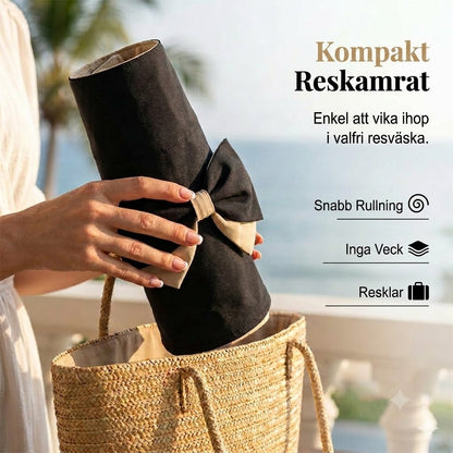 🎀 Bredbrättad solhatt med rosett för dam – vikbar
