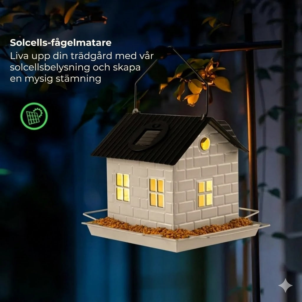 🕊️ Soldrivet fågelhus – automatisk belysning