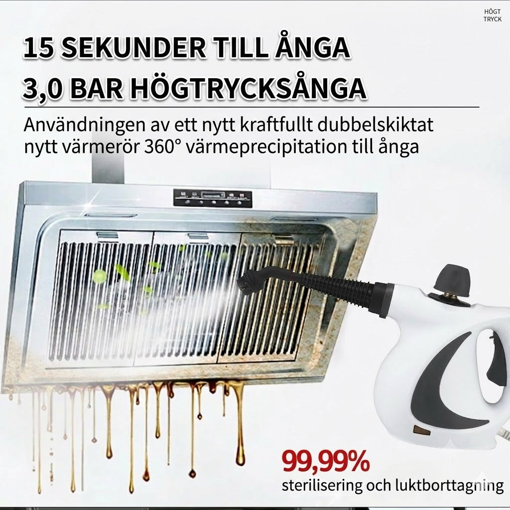 Ångtvätt – kraftfull handhållen ångrengörare för djuprengöring.