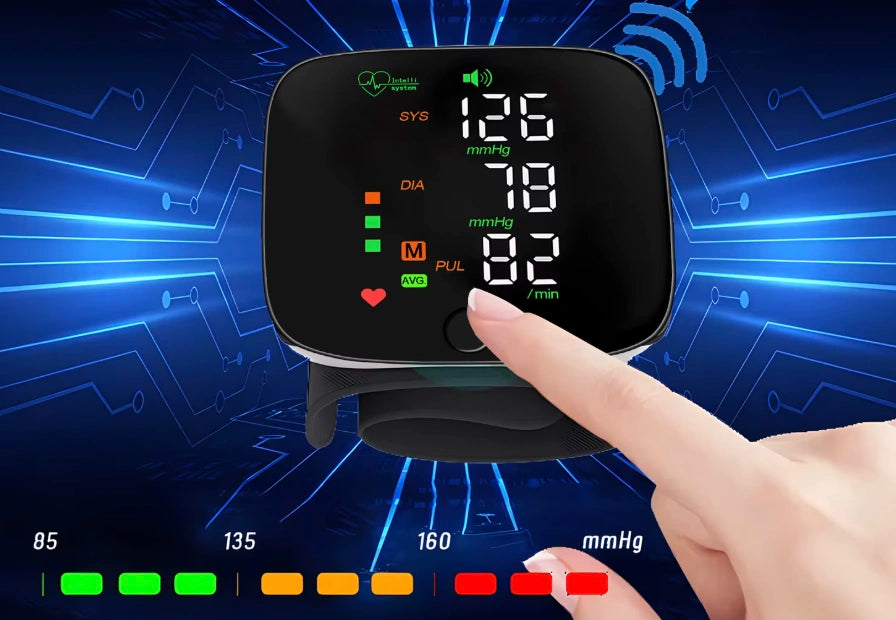 Portabel blodtrycksmätare för överarmen – fickformat, trådlös design