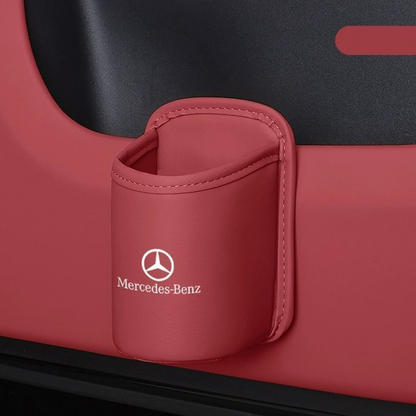 Läderhållare för take away-kaffe – portabel mugghållare med klämma