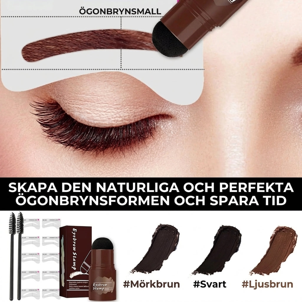 Professionellt ögonbrynsstämplings- och schablonset – skapa perfekt symmetriska bryn